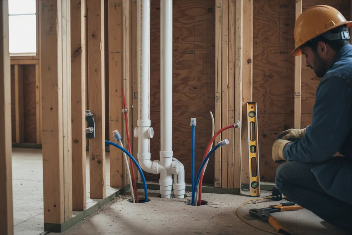 Drain and supply rough-in during Garbage Disposal Repair in Hanover
